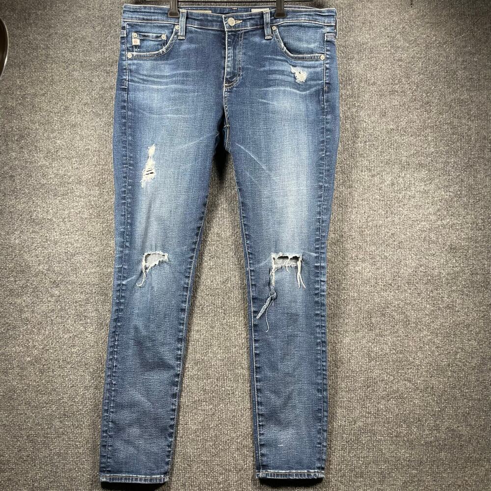 Adriano Goldschmied The Legging Ankle Women's 31R Blue Stretch Made In USA